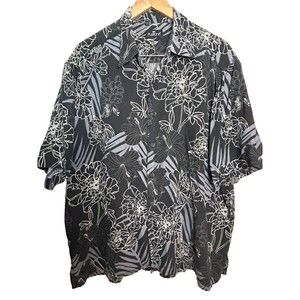 Fusione Silk Blend Shirt Men's XL Floral Button Down Collar Top Tropical